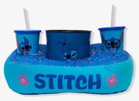 Kit Almofada +Balde Pipoca +2 Copos Disney Stitch Just Chill