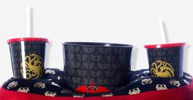 Kit Almofada + Balde Pipoca + 2 Copos House of Dragons