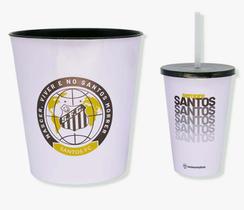 Kit Almofada+Balde Pipoca+Copo Times de Futebol Santos Desenho do Tecido:Estampado Kit Almofada+Balde Pipoca+Copo Times de Futebol Santos Desenho do Tecido:Estampado
