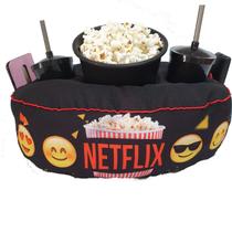 Kit Almofada Com Porta Pipoca 1 Balde + 2 Copos Emoticons Netflix