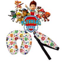 Kit Almofada de pescoço + Faixa Apoio Suporte Cabeça de Bebê Cadeirinha Carro