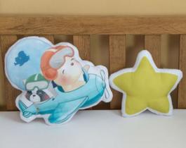 Kit almofada decorativa para berço 02 peças aviador