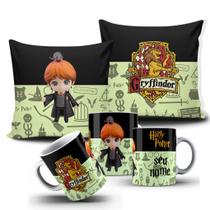 Kit almofada e caneca Harry Potter - Ron Weasley Grifinória Personalizada com nome