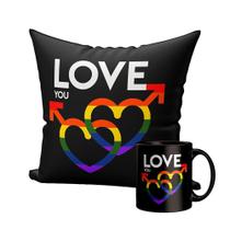 Kit Almofada E Caneca Namorados Gay Pride - Fabrica de almofadas