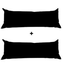 KIT Almofada Grande Encosto De Dormir Cama Sofá Pallet Completa Capa Lavável Decoração Preta 02 Peças 35cmx95cm KIT Almofada Grande Encosto De Dormir Cama Sofá Pallet Completa Capa Lavável Decoração Preta 02 Peças 35cmx95cm