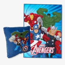 Kit Almofada+Manta Marvel Vingadores Azul Avengers Disney Zonacriativa Kit Almofada+Manta Marvel Vingadores Azul Avengers Disney Zonacriativa