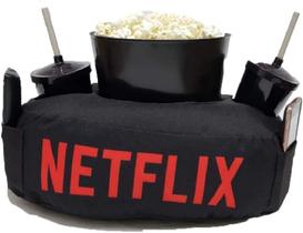 Kit Almofada Netflix C/Porta Pipoca - Balde +2 Copos C/Bolso