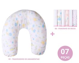 Kit almofada para amamentação+paninhos de boca-enxoval bebê - CHARMINHO DO BEBE