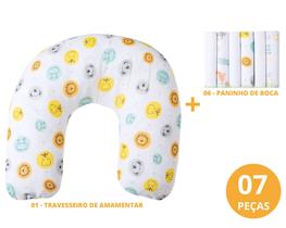 Kit almofada para amamentação+paninhos de boca-enxoval bebê - CHARMINHO DO BEBE