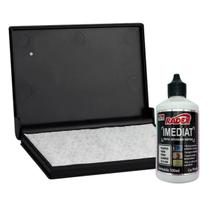 Kit Almofada Para Carimbo Sem Tinta N4 + 1 Tinta Imediat Para Plástico