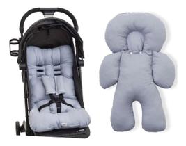 Kit almofada para carrinho e bebê conforto - cinza - CLICK TUDO