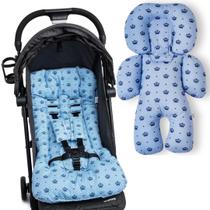 Kit almofada para carrinho e bebê conforto - coroa azul - CLICK TUDO