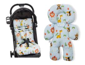 Kit almofada para carrinho e bebê conforto safari joli - CLICK TUDO