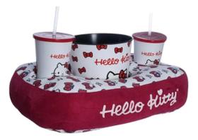 Kit Almofada Pipoca Duplo Fibra Suede Hello Kitty Vermelho