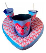 Kit Almofada Pipoca Fibra Coracao Disney Stitch E Angel