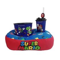 Kit Almofada Pipoca Infantil Fibra Veludo Super Mario Zona Criativa - 10065181 Kit Almofada Pipoca Infantil Fibra Veludo Super Mario Zona Criativa - 10065181