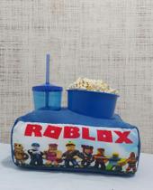 Kit Almofada Porta Pipoca Acompanha 1 Copo + 1 Balde Para Pipoca ROBLOX