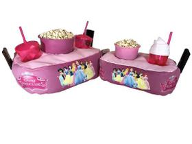 Kit Almofada Porta Pipoca + Almofada Infantil Pipoca Princesas Disney