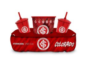 Kit Almofada Porta Pipoca Balde + 2 Copos Internacional Time - Brasfoot