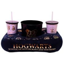 Kit Almofada Porta Pipoca Copos Balde Pipoca Harry Potter Hogwarts HP Licenciado Oficial Kit Cinema