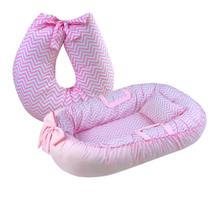 Kit Almofada Travesseiro de Amamentar Com Ninho Redutor de Berço 2 Peças Unissex Enxoval do Bebê