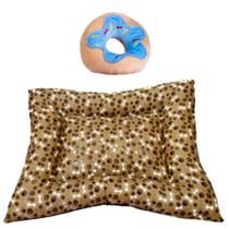 Kit Almofadão E Pelúcia Para Cães E Gatos - Marrom Kit Almofadão E Pelúcia Para Cães E Gatos - Marrom