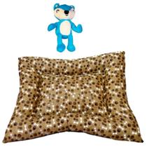 Kit Almofadão E Pelúcia Para Cães E Gatos - Marrom Kit Almofadão E Pelúcia Para Cães E Gatos - Marrom