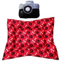 Kit Almofadão E Pelúcia Para Cães E Gatos - Vermelho Kit Almofadão E Pelúcia Para Cães E Gatos - Vermelho