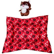 Kit Almofadão E Pelúcia Para Cães E Gatos - Vermelho Kit Almofadão E Pelúcia Para Cães E Gatos - Vermelho