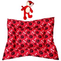 Kit Almofadão E Pelúcia Para Cães E Gatos - Vermelho Kit Almofadão E Pelúcia Para Cães E Gatos - Vermelho