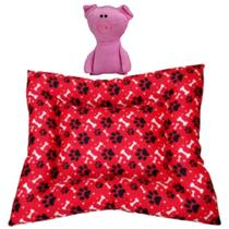 Kit Almofadão E Pelúcia Para Cães E Gatos - Vermelho Kit Almofadão E Pelúcia Para Cães E Gatos - Vermelho