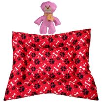 Kit Almofadão E Pelúcia Para Cães E Gatos - Vermelho Kit Almofadão E Pelúcia Para Cães E Gatos - Vermelho