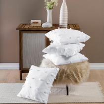 Kit Almofadas Cheias 45cm x 45cm Poppy 04 Peças Branco