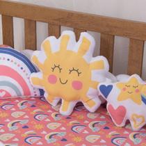 Kit Almofadas Decorativas Infantil Arco Íris 3 Peças