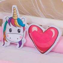 Kit Almofadas Decorativas Infantil Unicórnio Rosa