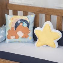 Kit Almofadas Decorativas Infantil Urso Soninho Azul