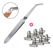 Kit alongamento curvatura c - pinça e presilhas 2mm c/ 6un