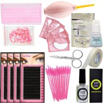 Kit Alongamento de Cilios treinar extensao de cilio fio a fio - Kalon Nails