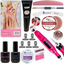 Kit Alongamento Gel Unhas Profissional Tips Transparente Gb