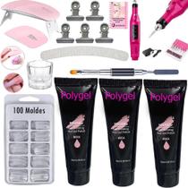 Kit Alongamento Polygel + Cabine Sun Mini Unha Gel Molde F1