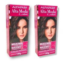 Kit Alta Moda 1.0 Preto Coloração Creme (2 Unidades) Alfaparf Kit Alta Moda 1.0 Preto Coloração Creme (2 Unidades) Alfaparf