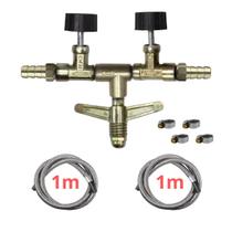 Kit Alta Pressão dupla Saida com 2 Registros Flexíveis de Aço Renogás Tamanho:1m + 1m Kit Alta Pressão dupla Saida com 2 Registros Flexíveis de Aço Renogás Tamanho:1m + 1m