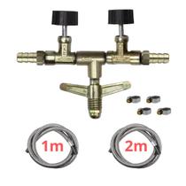 Kit Alta Pressão dupla Saida com 2 Registros Flexíveis de Aço Renogás Tamanho:1m + 2m Kit Alta Pressão dupla Saida com 2 Registros Flexíveis de Aço Renogás Tamanho:1m + 2m