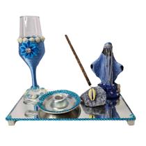 Kit Altar Iemanjá Taça Incensário Escultura Orixá Kit Altar Iemanjá Taça Incensário Escultura Orixá