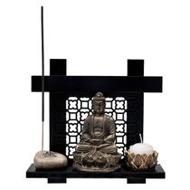 Kit Altar Zen Buda Castiçal Incensário Pedra Japonesa Vida