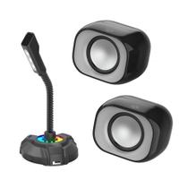 Kit Alto Falante 2.0 para PC + Microfone para Desktop - HP
