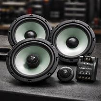 Kit Alto Falante Audiophonic Sensation 290W RMS KS 6.3 Kit 2 Vias CS 650 V3 Coaxial 6.5 Polegadas Som Automotivo HD Tweeter de Seda