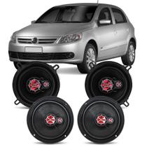 Kit Alto Falante Gol G5 G6 G7 2009 A 2019 5" e 6" 200W RMS 4 Ohms Triaxial 4 Peças Foxer KF 0.12