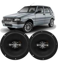 Kit Alto Falante Porta Dianteiro Leson 140wrms Par Uno Mille Preto