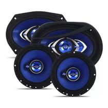 Kit Alto Falante Prático Hurricane Triak 6 + Cm69 280w Rms Cor Preto E Azul